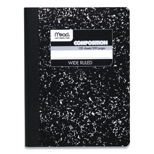 Square Deal Composition Book, 3-subject, Wide/legal Rule, Black Cover, (100) 9.75 X 7.5 Sheets, 12/pack