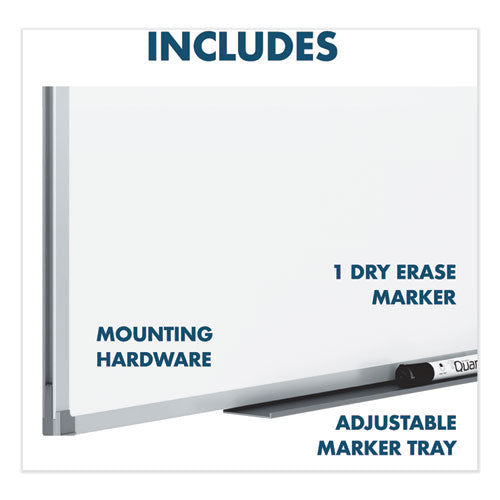 Dry Erase Board With Aluminum Frame, 36 X 24, Melamine White Surface, Silver Aluminum Frame.