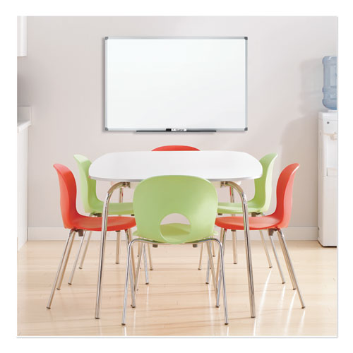 Dry Erase Board With Aluminum Frame, 36 X 24, Melamine White Surface, Silver Aluminum Frame.