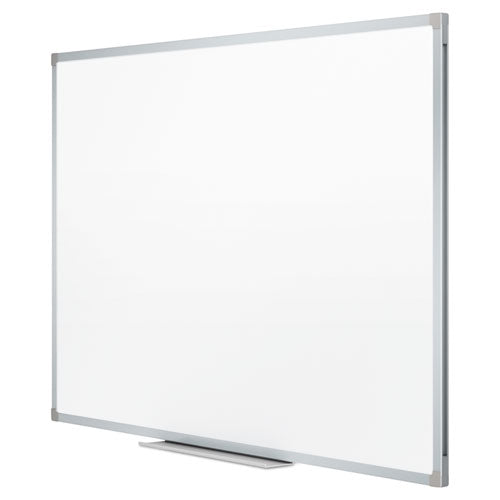 Dry Erase Board With Aluminum Frame, 36 X 24, Melamine White Surface, Silver Aluminum Frame.