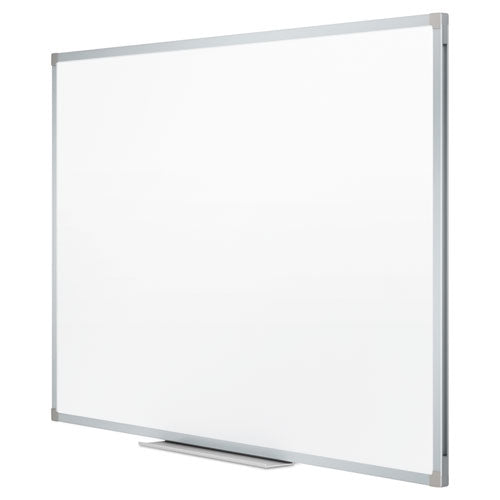 Dry Erase Board With Aluminum Frame, 72 X 48, Melamine White Surface, Silver Aluminum Frame