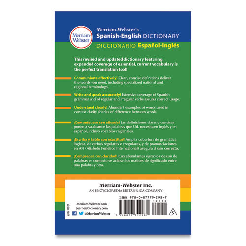 Spanish-english Dictionary, Paperback, 928 Pages.