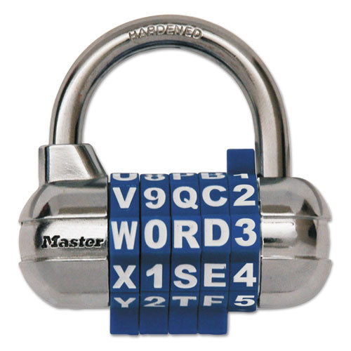 Password Plus Combination Lock, Hardened Steel Shackle, 2.5" Wide, Chrome/assorted.