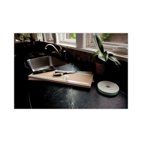 Permanent High-density Foam Mounting Tape, Double-sided, Holds Up To 15 Lbs, 0.5" X 80", White.