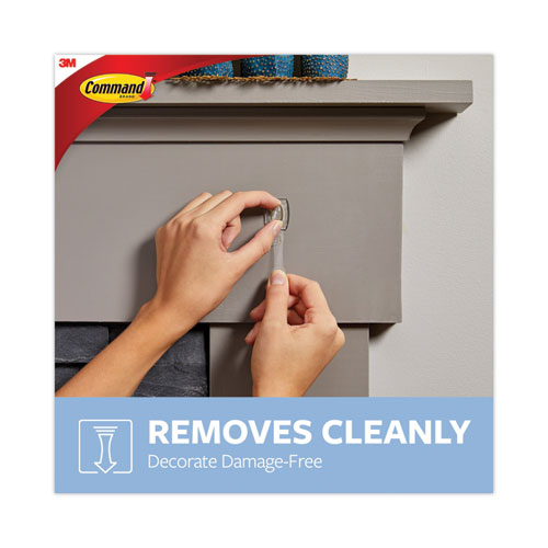 Clear Hooks And Strips, Mini, Plastic, 0.5 Lb Capacity, 6 Hooks And 8 Strips/pack.