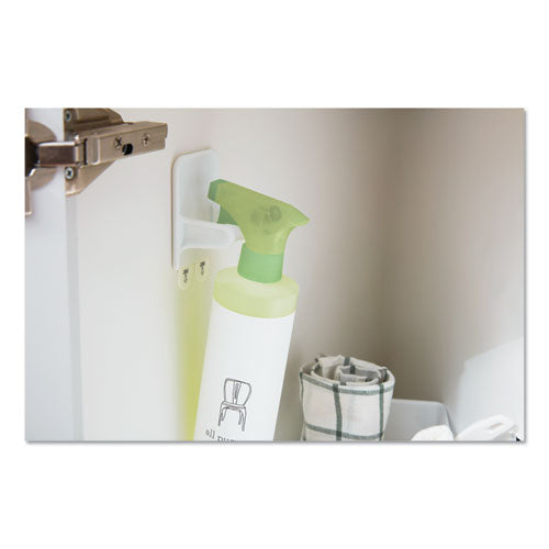 Spray Bottle Holder, 2.34w X 1.69d X 3.34h, White, 2 Hangers/4 Strips/pack.