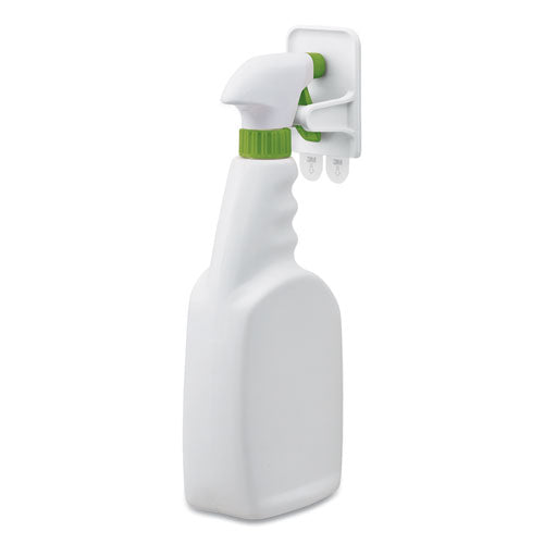 Spray Bottle Holder, 2.34w X 1.69d X 3.34h, White, 2 Hangers/4 Strips/pack.