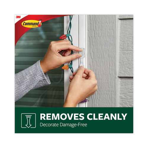 All Weather Hooks And Strips, Small, Plastic, Clear, 16 Clips And 20 Strips/pack.