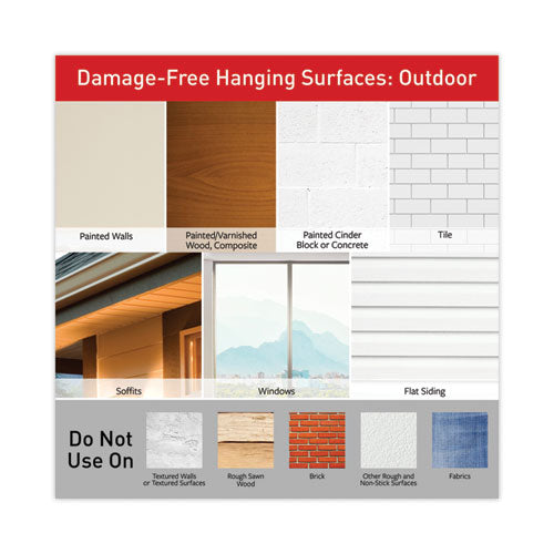 All Weather Hooks And Strips, Small, Plastic, Clear, 16 Clips And 20 Strips/pack.