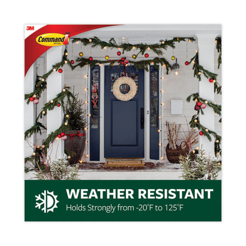 All Weather Hooks And Strips, Small, Plastic, Clear, 16 Clips And 20 Strips/pack.