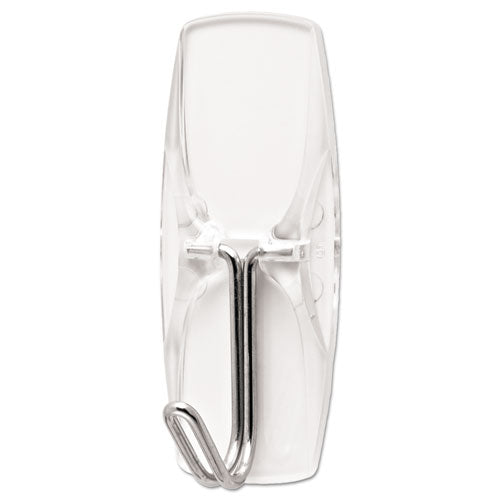 Clear Hooks And Strips, Medium, Plastic, 2 Lb Capacity, 6 Hooks And 8 Strips/pack.