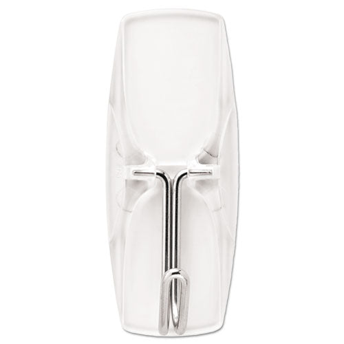 Clear Hooks And Strips, Medium, Plastic, 2 Lb Capacity, 6 Hooks And 8 Strips/pack.