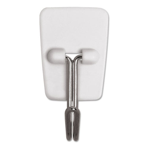 General Purpose Wire Hooks, Small, Metal, White, 0.5 Lb Capacity, 3 Hooks And 4 Strips/pack.