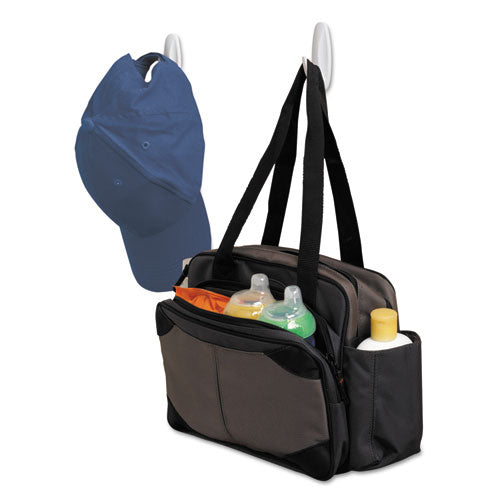 General Purpose Designer Hooks,Small/medium, Plastic, White, 1lb And 3 Lb Capacities, 4 Hooks And 4 Strips/pack