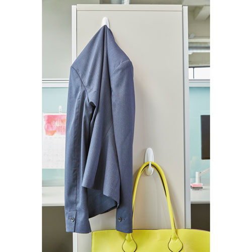 General Purpose Designer Hooks,Small/medium, Plastic, White, 1lb And 3 Lb Capacities, 4 Hooks And 4 Strips/pack