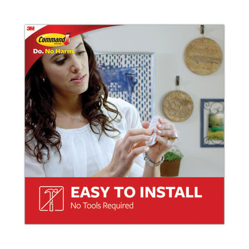 Designer Hooks, Medium, Plastic, White, 3 Lb Capacity, 6 Hooks And 12 Strips/pack.