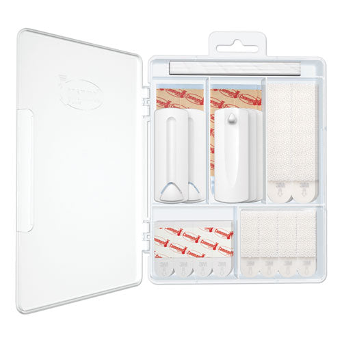 Picture Hanging Kit, Assorted Sizes, Plastic, White/clear, 1 Lb; 4 Lb; 5 Lb Capacities 38 Pieces/pack.