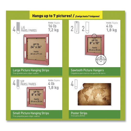 Picture Hanging Kit, Assorted Sizes, Plastic, White, 1 Lb; 4 Lb Capacities, 24 Pieces/pack.