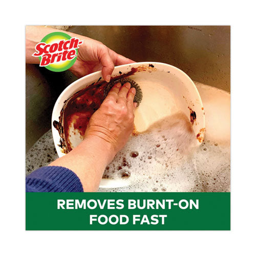 Metal Scrubbing Pads, 2.25 X 2.75, Silver, 3/pack, 8 Packs/carton.