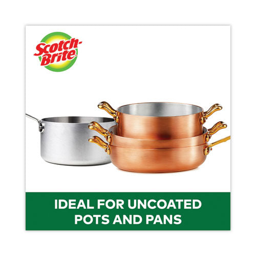 Metal Scrubbing Pads, 2.25 X 2.75, Silver, 3/pack, 8 Packs/carton.