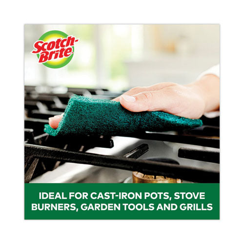 Heavy-duty Scouring Pad, 3.8 X 6, Green, 5/carton.