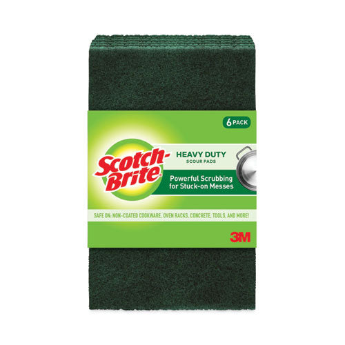 Heavy-duty Scouring Pad, 3.8 X 6, Green, 5/carton.