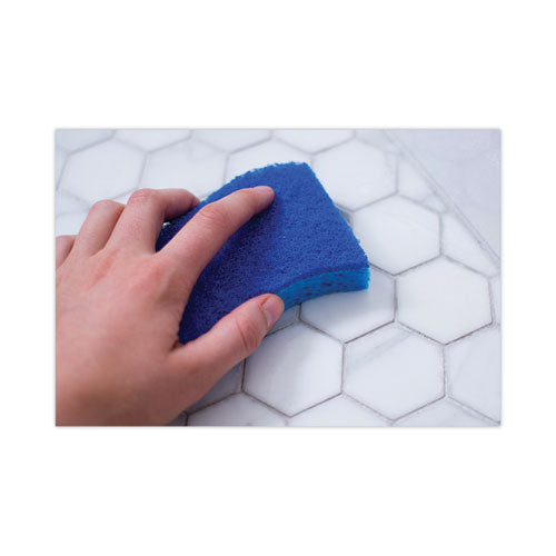 Non-scratch Multi-purpose Scrub Sponge, 4.4 X 2.6, 0.8" Thick, Blue, 9/pack.