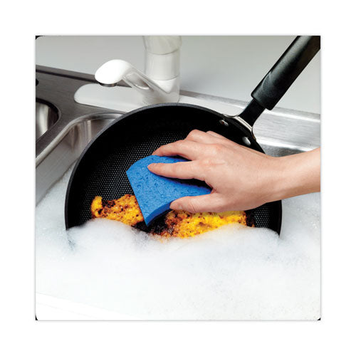 Non-scratch Multi-purpose Scrub Sponge, 4.4 X 2.6, 0.8" Thick, Blue, 9/pack.