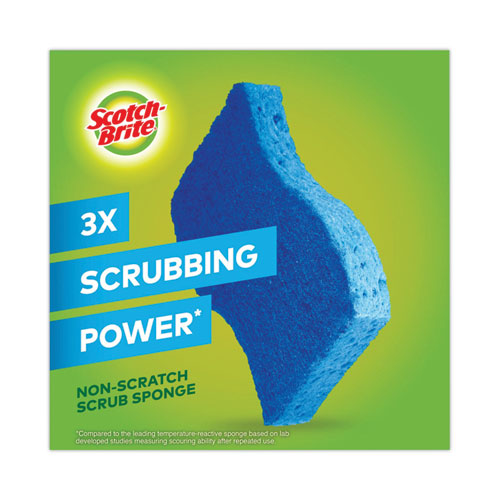 Non-scratch Multi-purpose Scrub Sponge, 4.4 X 2.6, 0.8" Thick, Blue, 9/pack.