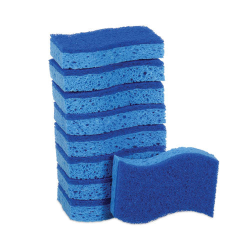 Non-scratch Multi-purpose Scrub Sponge, 4.4 X 2.6, 0.8" Thick, Blue, 9/pack.
