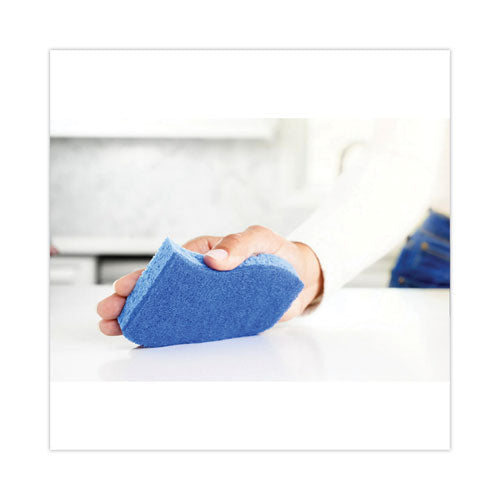 Non-scratch Multi-purpose Scrub Sponge, 4.4 X 2.6, 0.8" Thick, Blue, 9/pack.