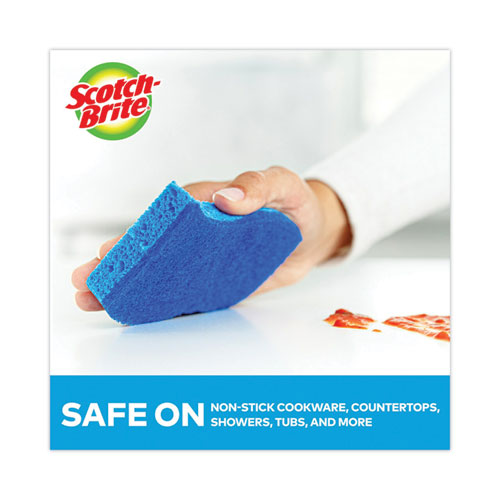 Non-scratch Multi-purpose Scrub Sponge, 4.4 X 2.6, 0.8" Thick, Blue, 9/pack.