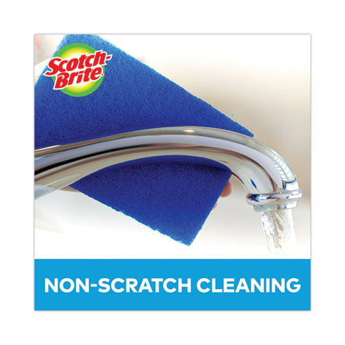 Non-scratch Scour Pads, Size 3 X 6, Blue, 10/carton.