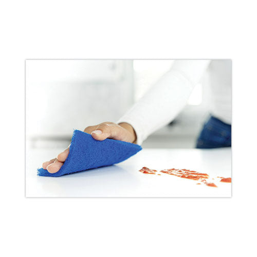 Non-scratch Scour Pads, Size 3 X 6, Blue, 10/carton.