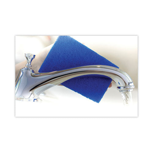 Non-scratch Scour Pads, Size 3 X 6, Blue, 10/carton.