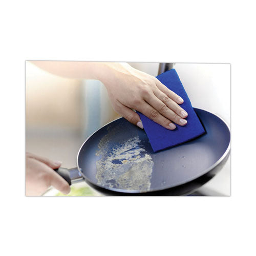 Non-scratch Scour Pads, Size 3 X 6, Blue, 10/carton.