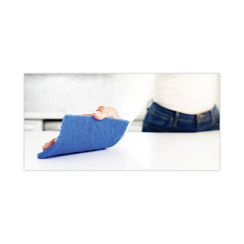 Non-scratch Scour Pads, Size 3 X 6, Blue, 10/carton.