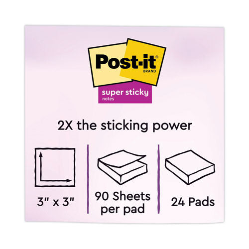 Pads In Energy Boost Collection Colors, 3" X 3", 90 Sheets/pad, 24 Pads/pack.