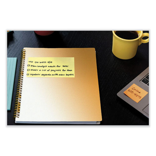 100% Recycled Paper Super Sticky Notes, 3" X 5", Canary Yellow, 70 Sheets/pad, 12 Pads/pack.