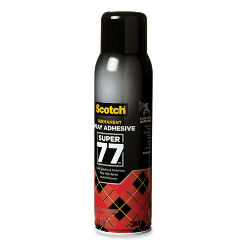 Super 77 Multipurpose Spray Adhesive, 13.57 Oz, Dries Clear.