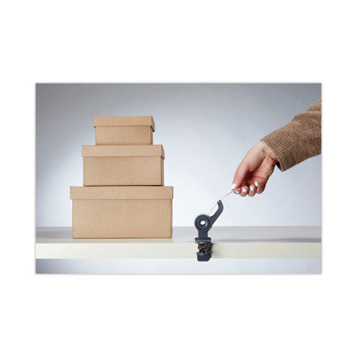 Clip Dispenser Value Pack With 12 Rolls Of Tape, 1" Core, Plastic, Charcoal.