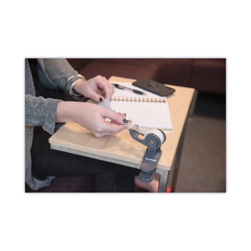 Clip Dispenser Value Pack With 12 Rolls Of Tape, 1" Core, Plastic, Charcoal.