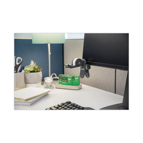 Clip Dispenser Value Pack With 12 Rolls Of Tape, 1" Core, Plastic, Charcoal.