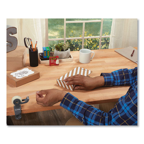 Clip Dispenser Value Pack With 12 Rolls Of Tape, 1" Core, Plastic, Charcoal.