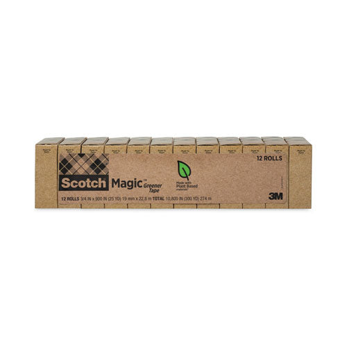 Magic Greener Tape, 1" Core, 0.75" X 75 Ft, Clear, 12/pack.