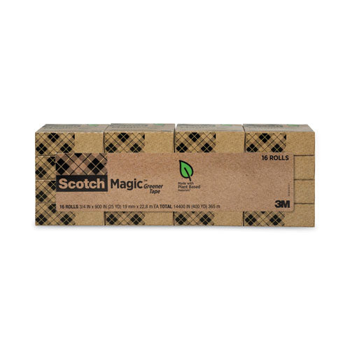 Magic Greener Tape, 1" Core, 0.75" X 75 Ft, Clear, 16/pack.