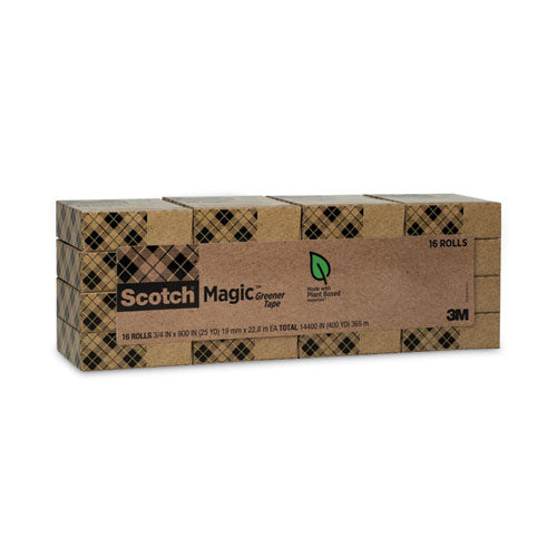 Magic Greener Tape, 1" Core, 0.75" X 75 Ft, Clear, 16/pack.