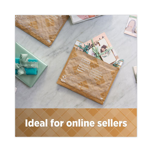 Curbside Recyclable Padded Mailer, #0, Bubble Cushion,Self-adhesive Closure, 7 X 11.25, Natural Kraft, 100/carton