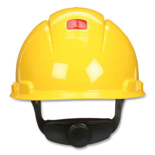 Securefit H-series Hard Hats, H- 700 Vented Cap With Uv Indicator, 4-point Pressure Diffusion Ratchet Suspension, Yellow