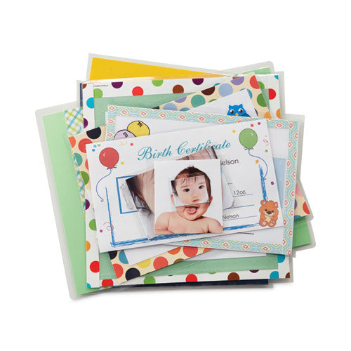 Self-sealing Laminating Pouches, 12.5 Mil, 2.81" X 4.5", Gloss Clear, 5/pack.